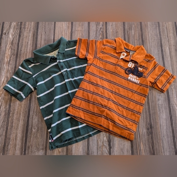 Set of 2 boy's shirts. Green Quicksilver size XL. Orang Ruff Hewn size 7. - Picture 1 of 10